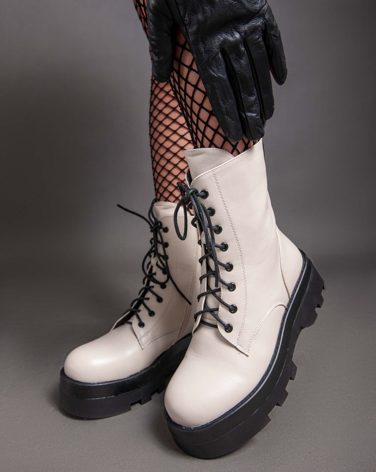 Biker Half Boot - Beige