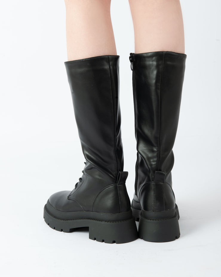 Classic Lace-Up Boots - Black