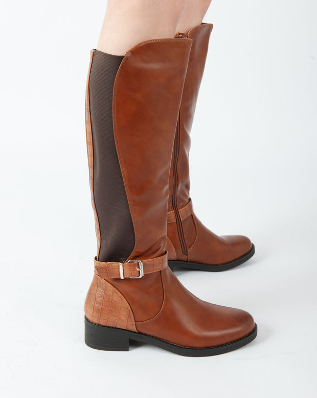 Equestrian Buckle Boots - Camel