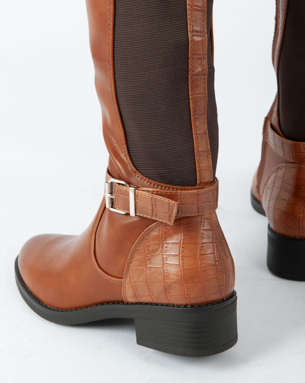 Equestrian Buckle Boots - Camel