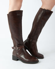 Equestrian Buckle Boots - Brown