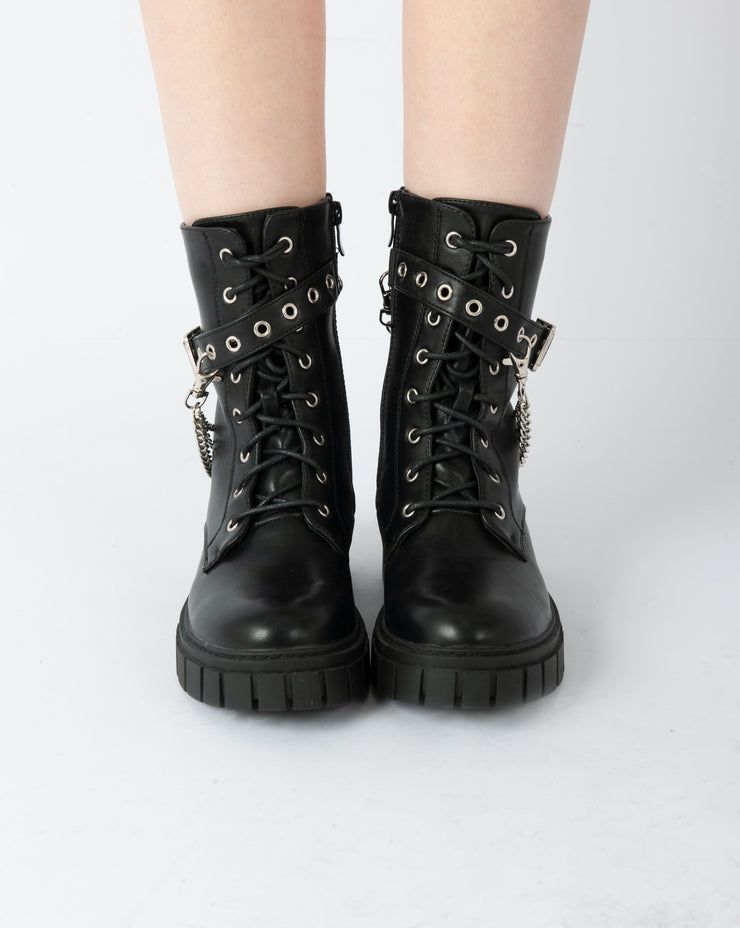 Chain Accent Boots - Black