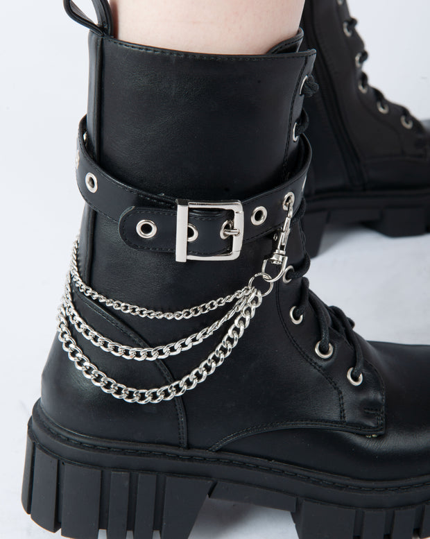 Chain Accent Boots - Black