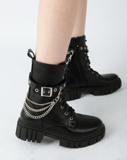 Chain Accent Boots - Black