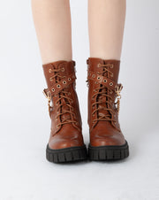 Chain Accent Boots - Camel