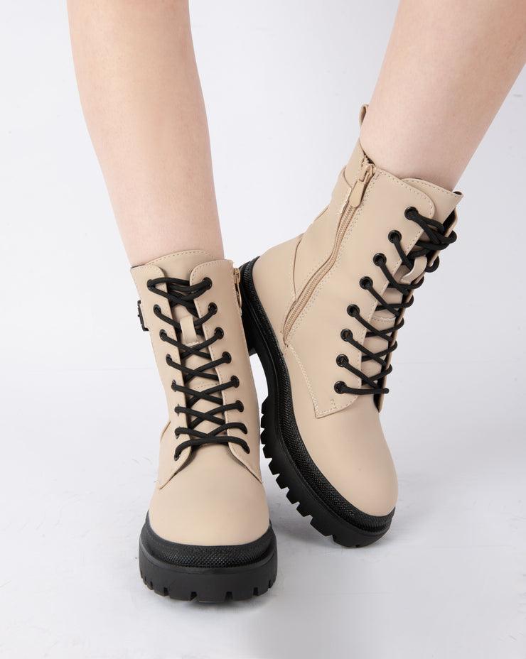 Utility Combat Boots - Beige