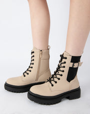 Utility Combat Boots - Beige