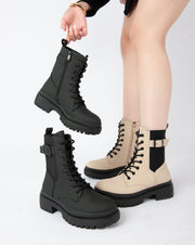 Utility Combat Boots - Beige