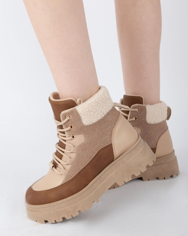 Cozy Hiker Boots - Khaki