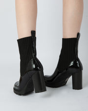 Patent Knit Heeled Boots - Verini