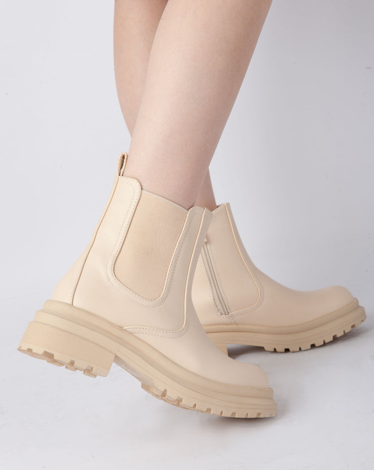 Chunky Chelsea Boots - Beige