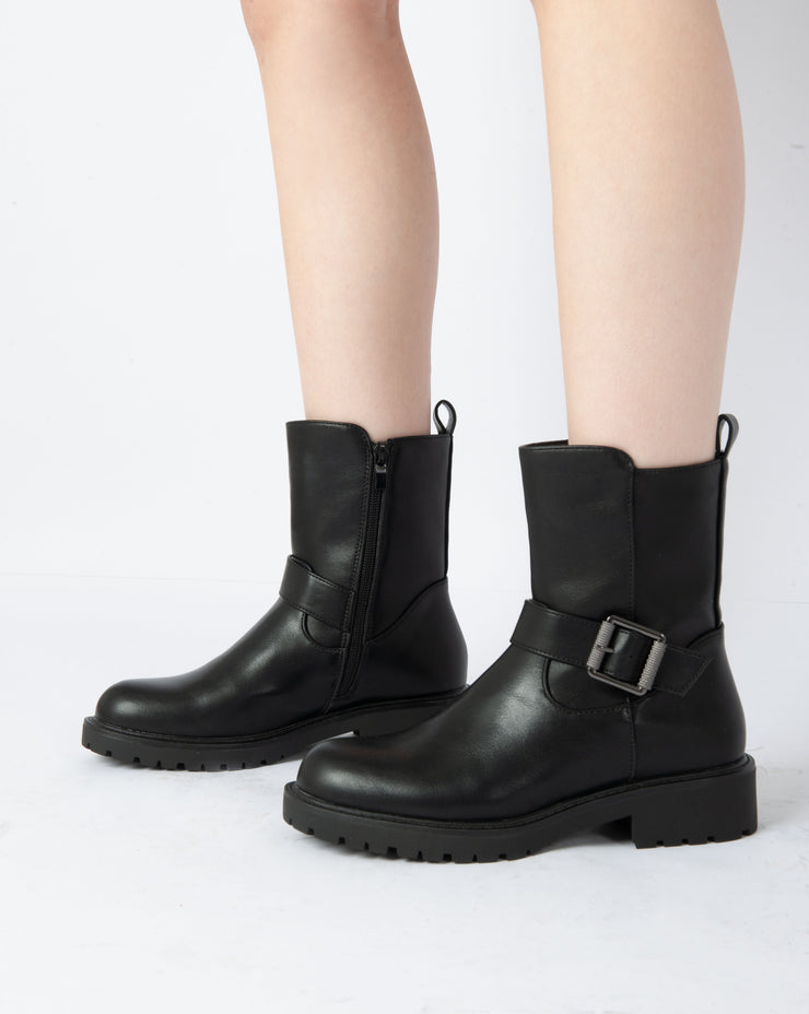 Buckle Ankle Boots - Black