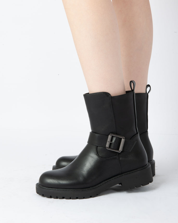 Buckle Ankle Boots - Black