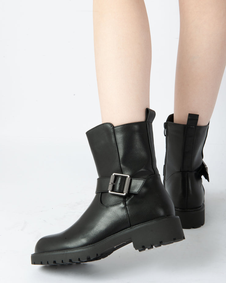 Buckle Ankle Boots - Black