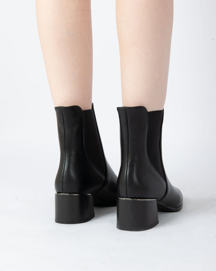 Elegant Block Heel Boots - Black