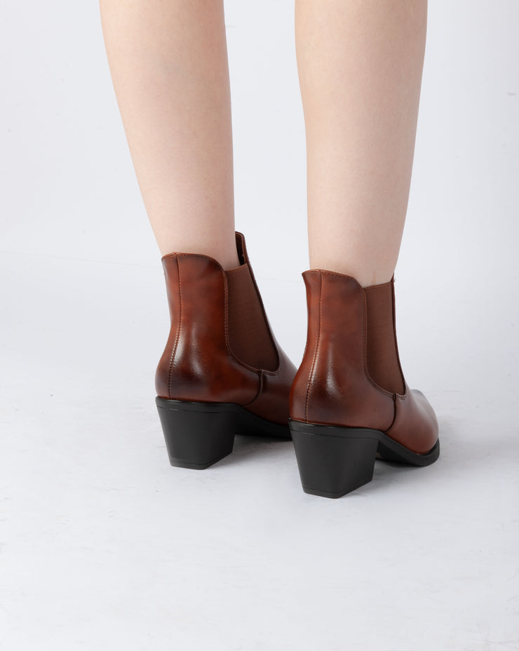 Western Pointed Boots - Camel