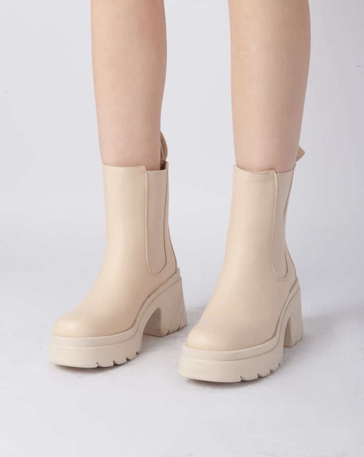 Platform Chelsea Boots - Beige