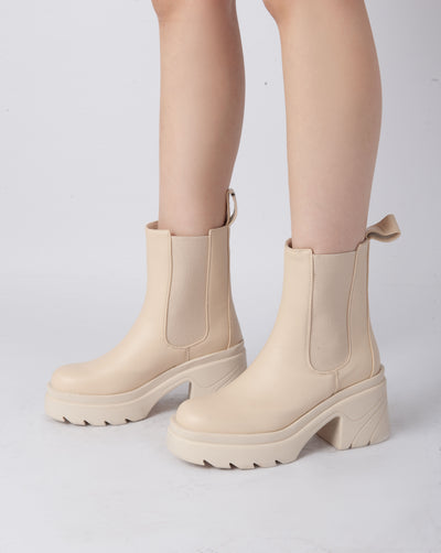 Platform Chelsea Boots - Beige