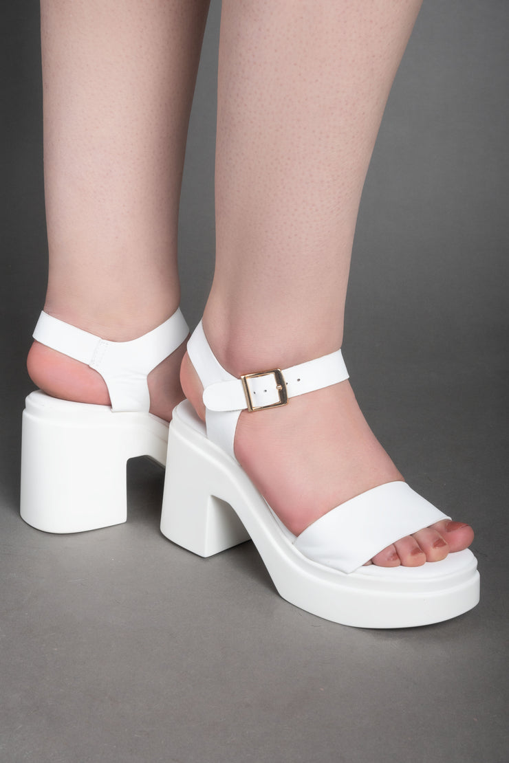 Bold Platform Heels - White