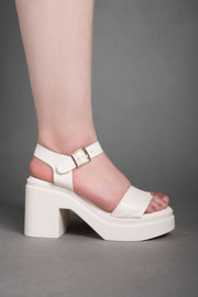 Bold Platform Heels - Beige