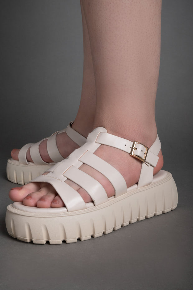 Platform Sandals - Beige