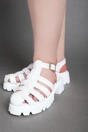 Gladiator Platform Sandals - White