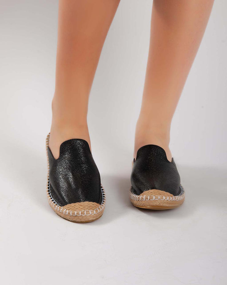 Metallic Mules - Black