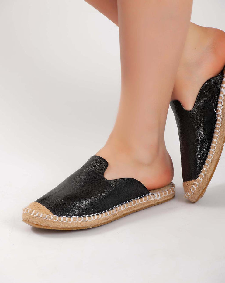 Metallic Mules - Black