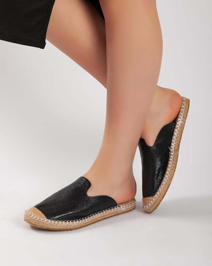 Metallic Mules - Black