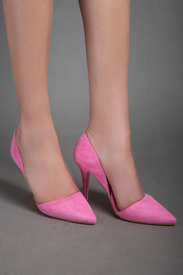 Pointed-Toe Stiletto Heels - Pink