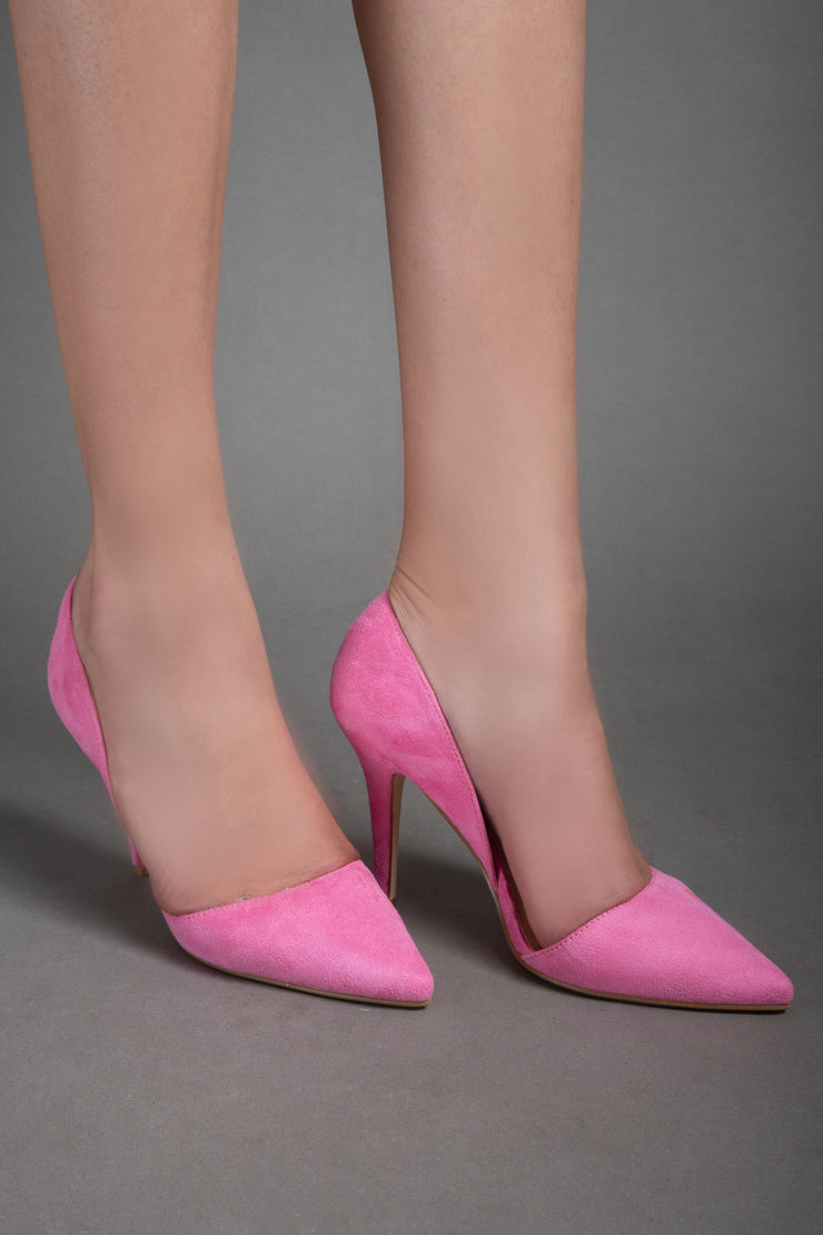 Pointed-Toe Stiletto Heels - Pink