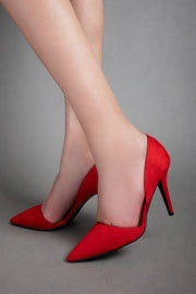 Pointed-Toe Stiletto Heels - Red