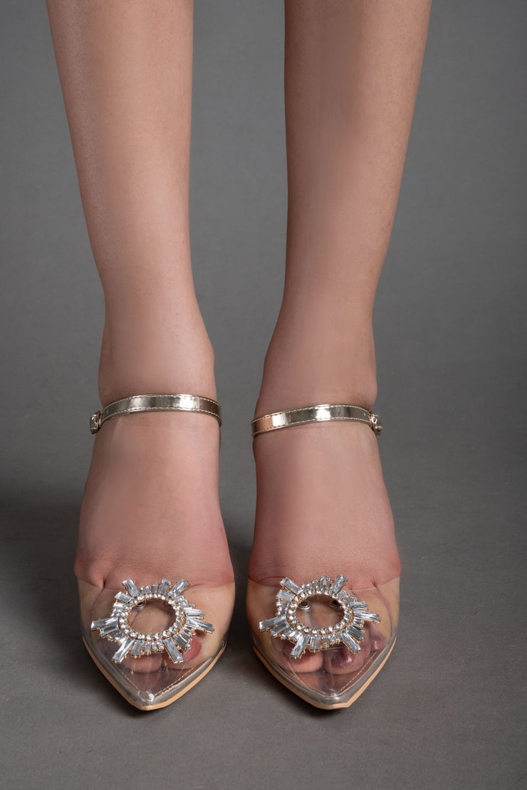 Metallic Glow Heels - Gold