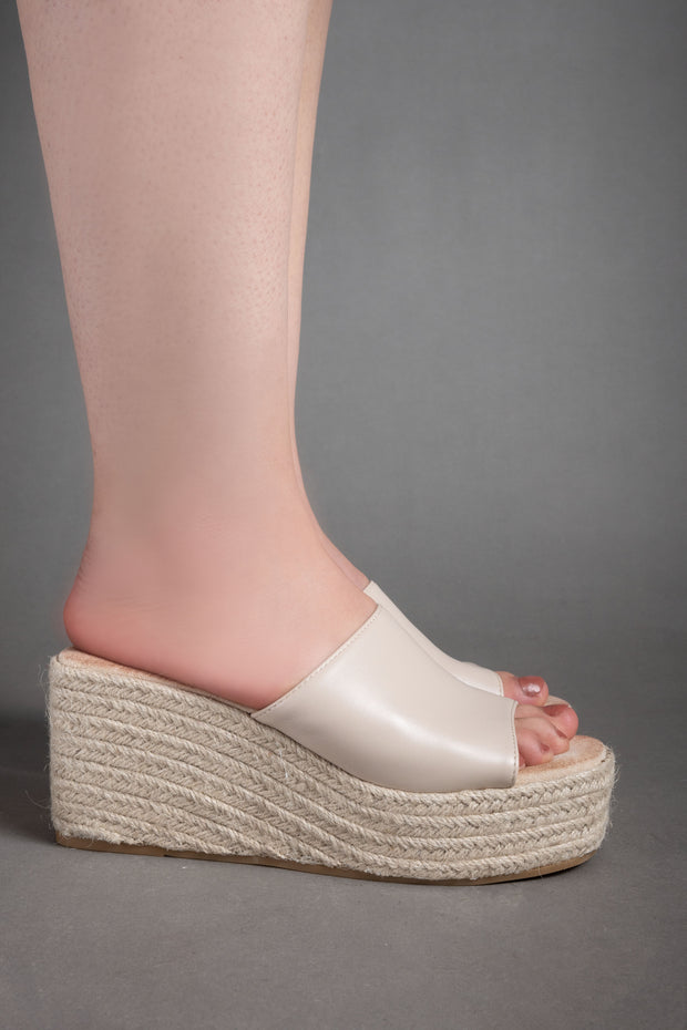Espadrille Platform Sandals - Beige