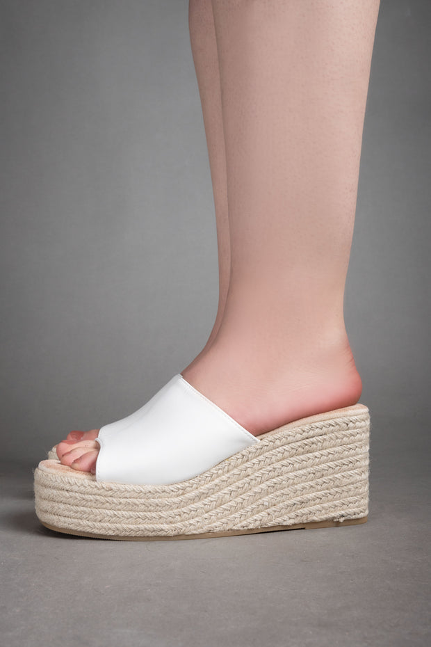 Espadrille Platform Sandals - White