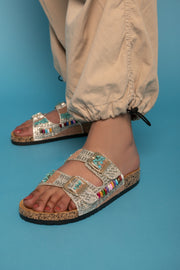 Vintage Boho Slippers - Camel