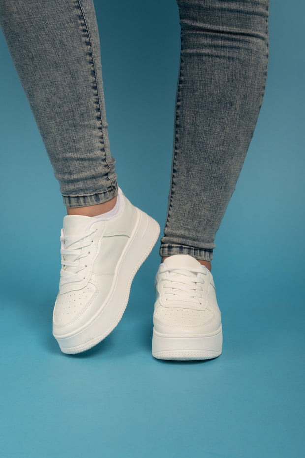 Clear Platform Sneakers - White