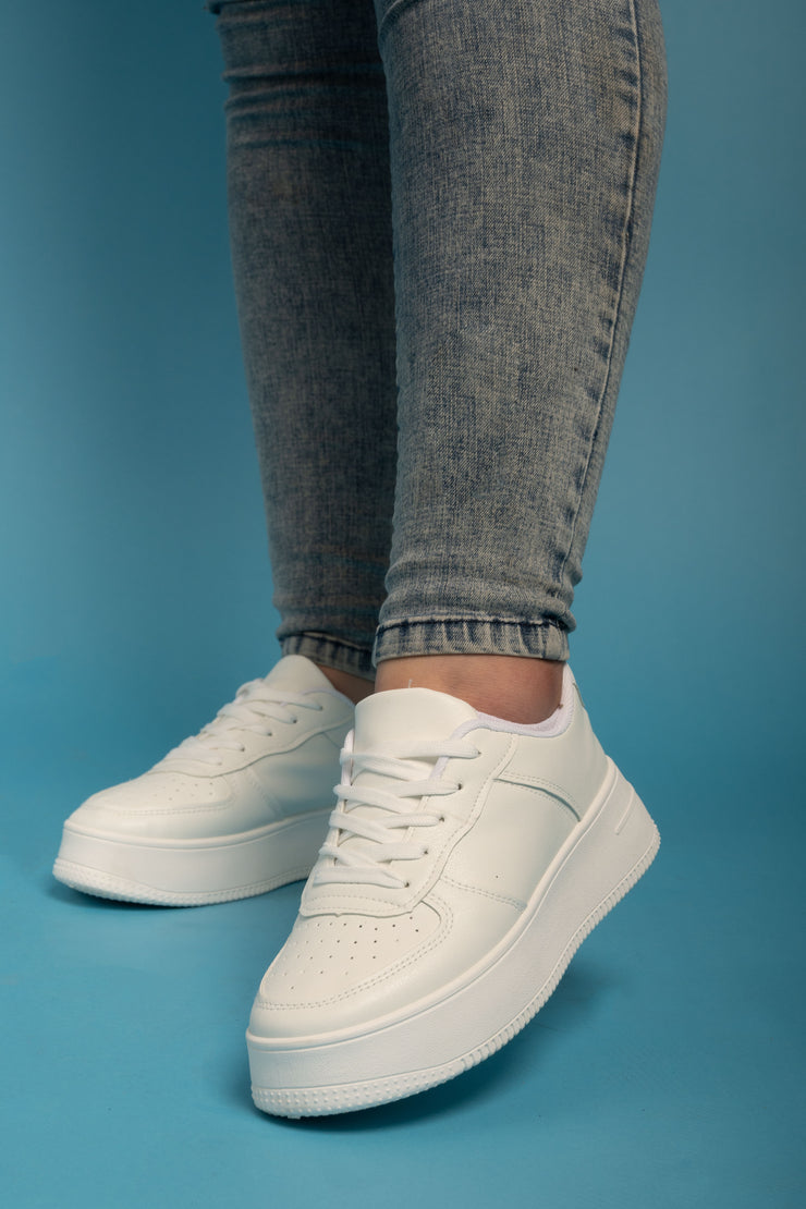 Clear Platform Sneakers - White