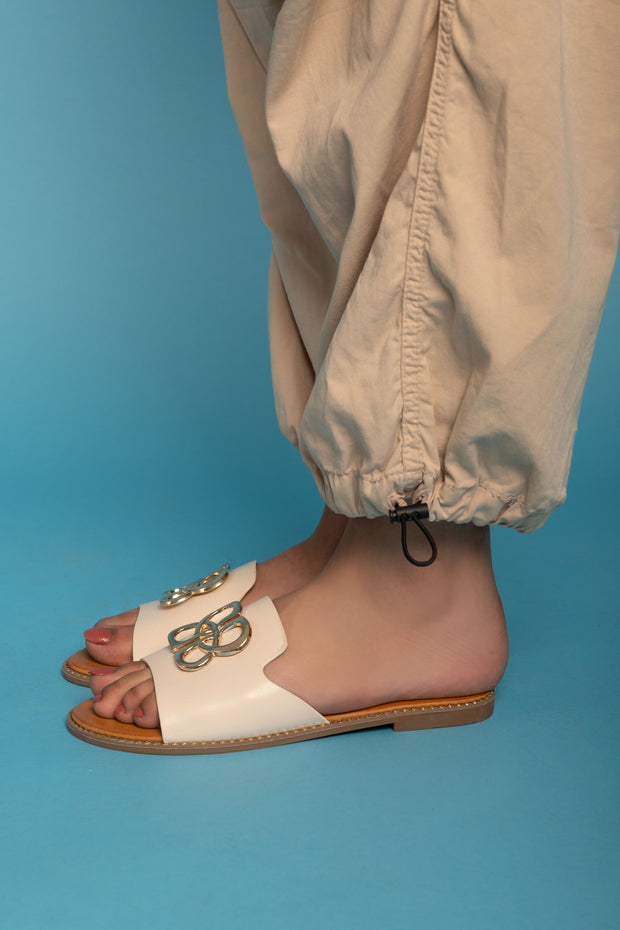 Radiant Emblem Slippers - Beige