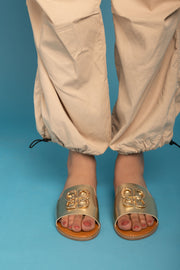 Radiant Emblem Slippers - Gold