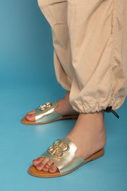 Radiant Emblem Slippers - Gold