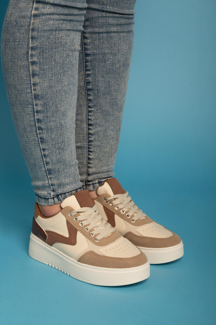 Trendy Casual Sneakers - Khaki