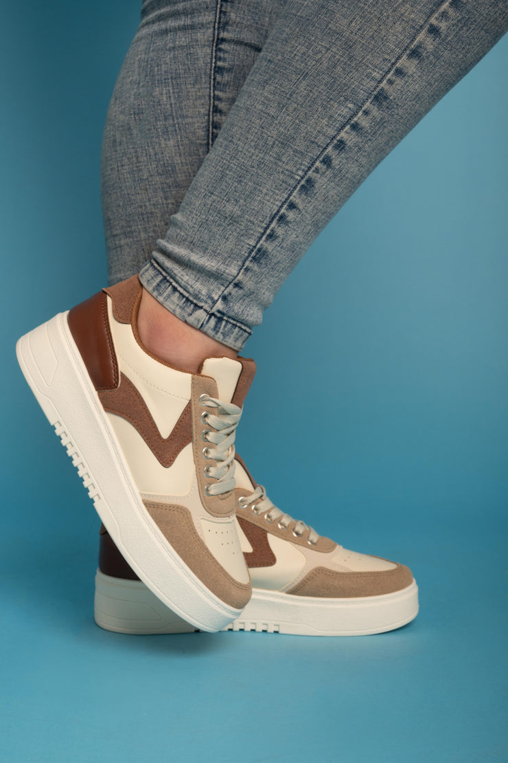 Trendy Casual Sneakers - Khaki