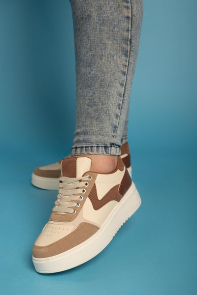 Trendy Casual Sneakers - Khaki