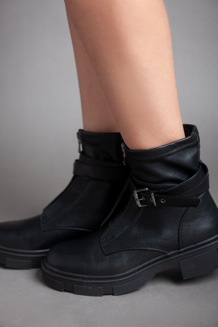 Strap Ankle Boot - Black