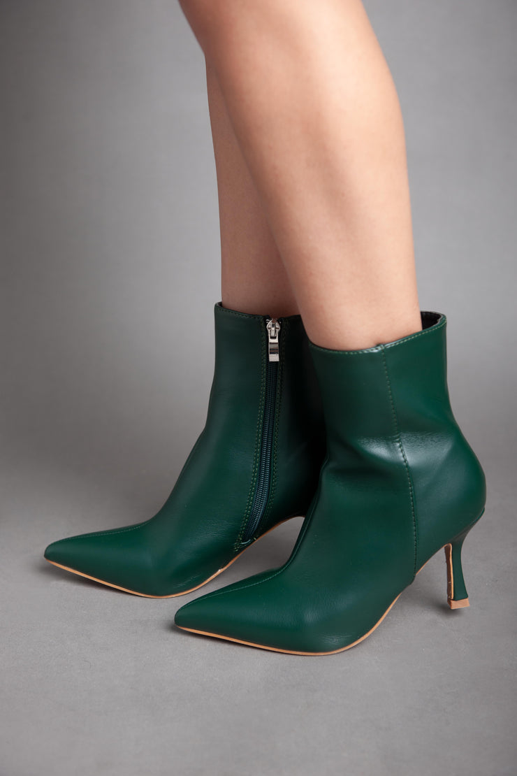 High Heel Classy Half Boot - Green