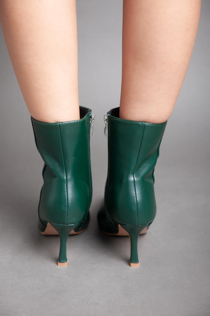 High Heel Classy Half Boot - Green