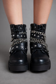 Chains Casual Half Boot - Black