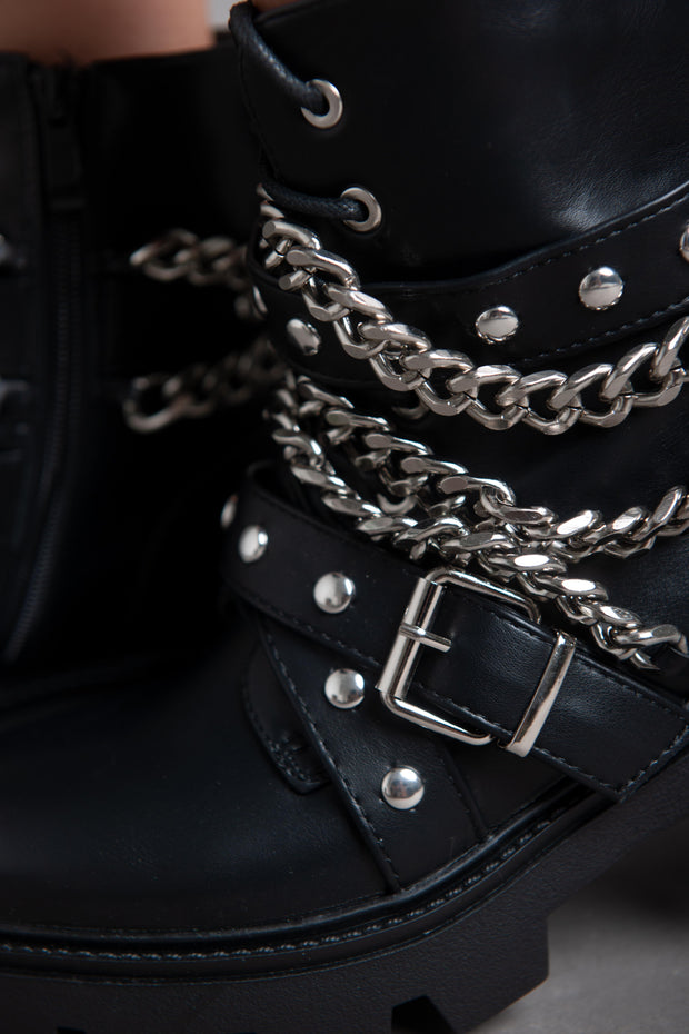 Chains Casual Half Boot - Black