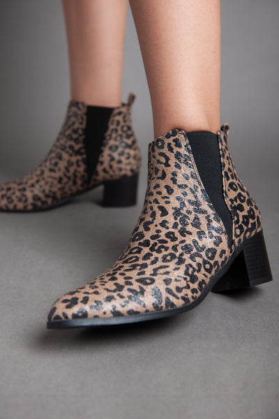 Tiger Ankle Boots - Beige